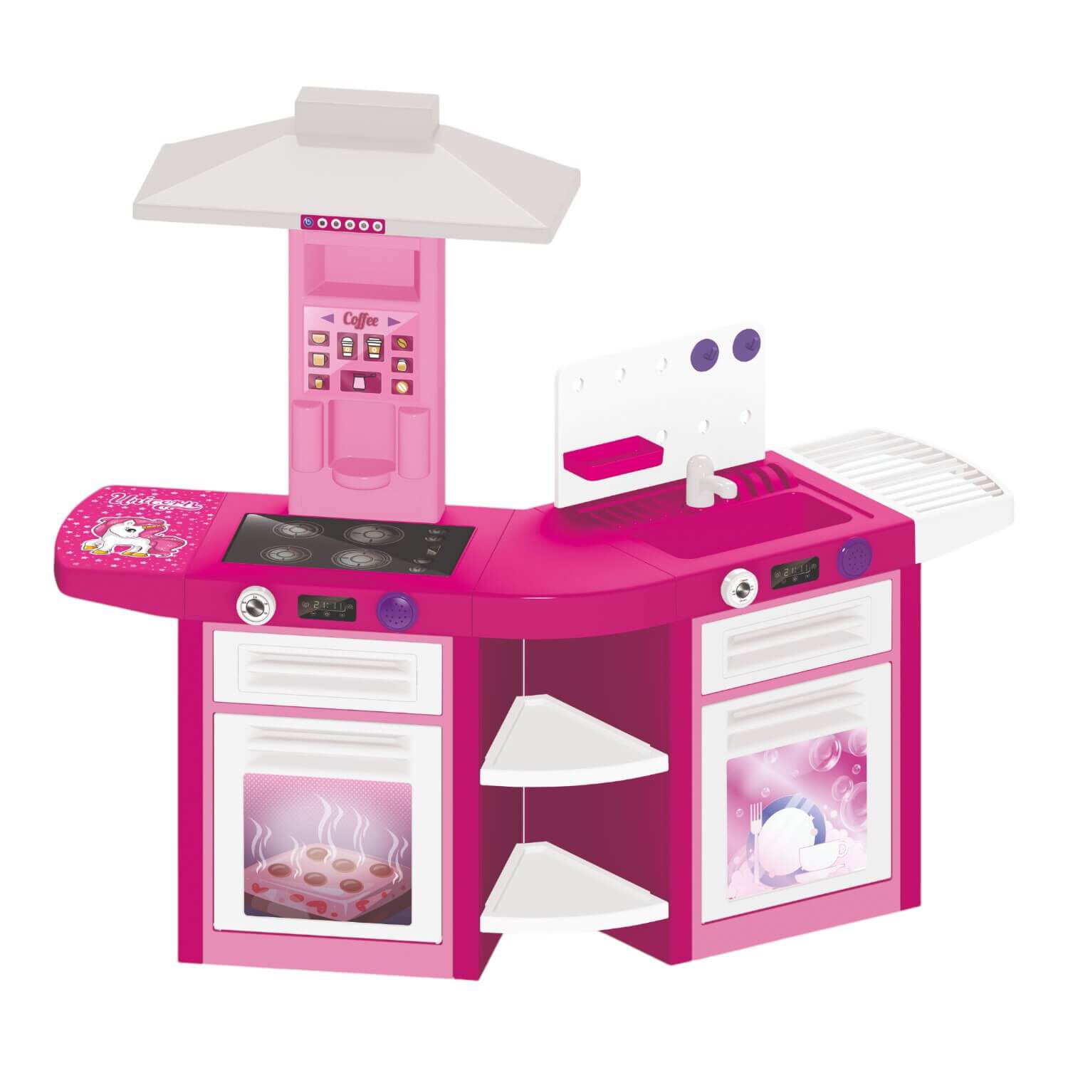 Cocina Plastica Doble Unicornio + Extras 109x65x100cm Dolu image number 0.0