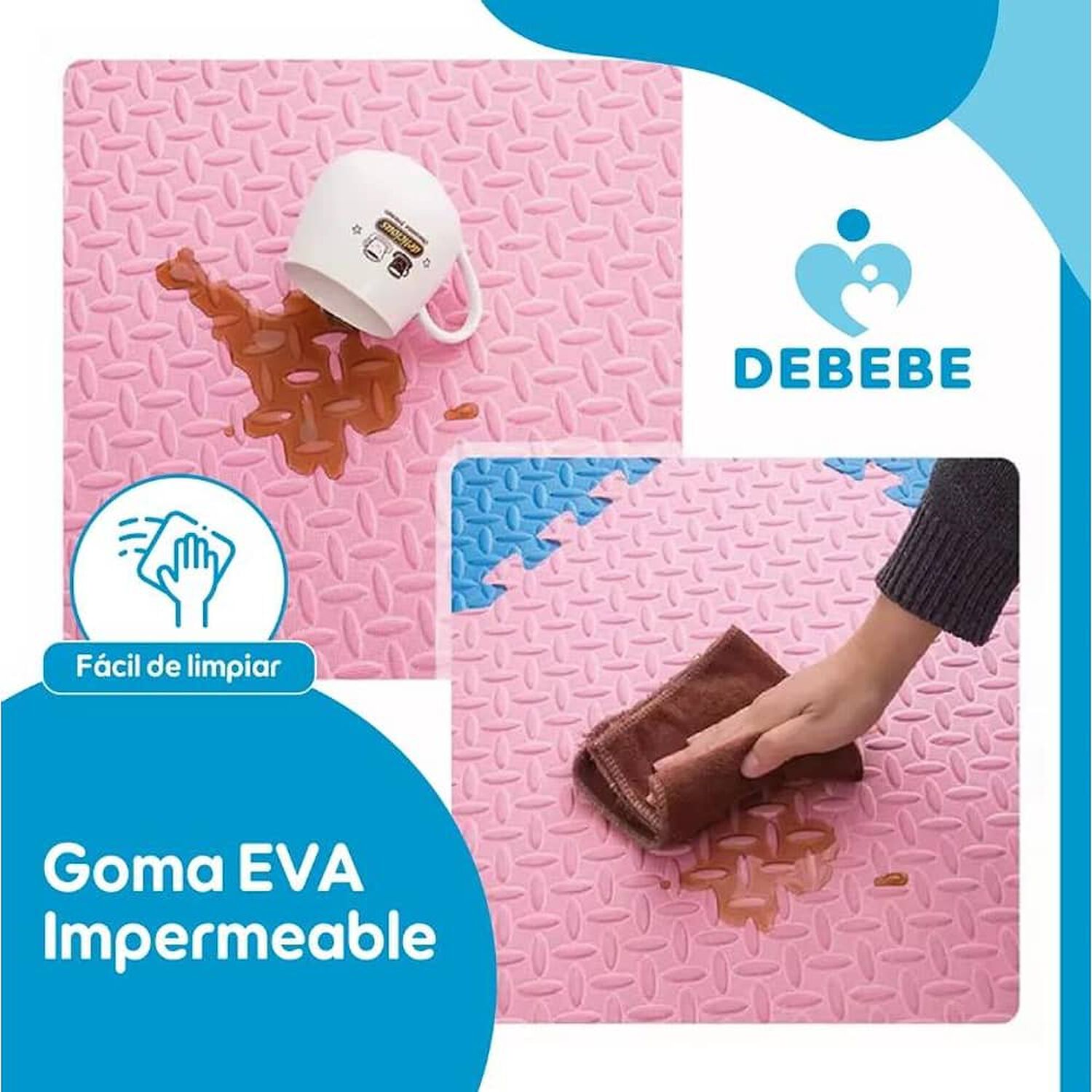 Alfombra De Juegos Infantil Eva 8 Pzas 10mm 60x60 Antigolpes image number 6.0