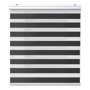 Cortina Roller Duo Zebra 100x180cm Negro Dia Noche
