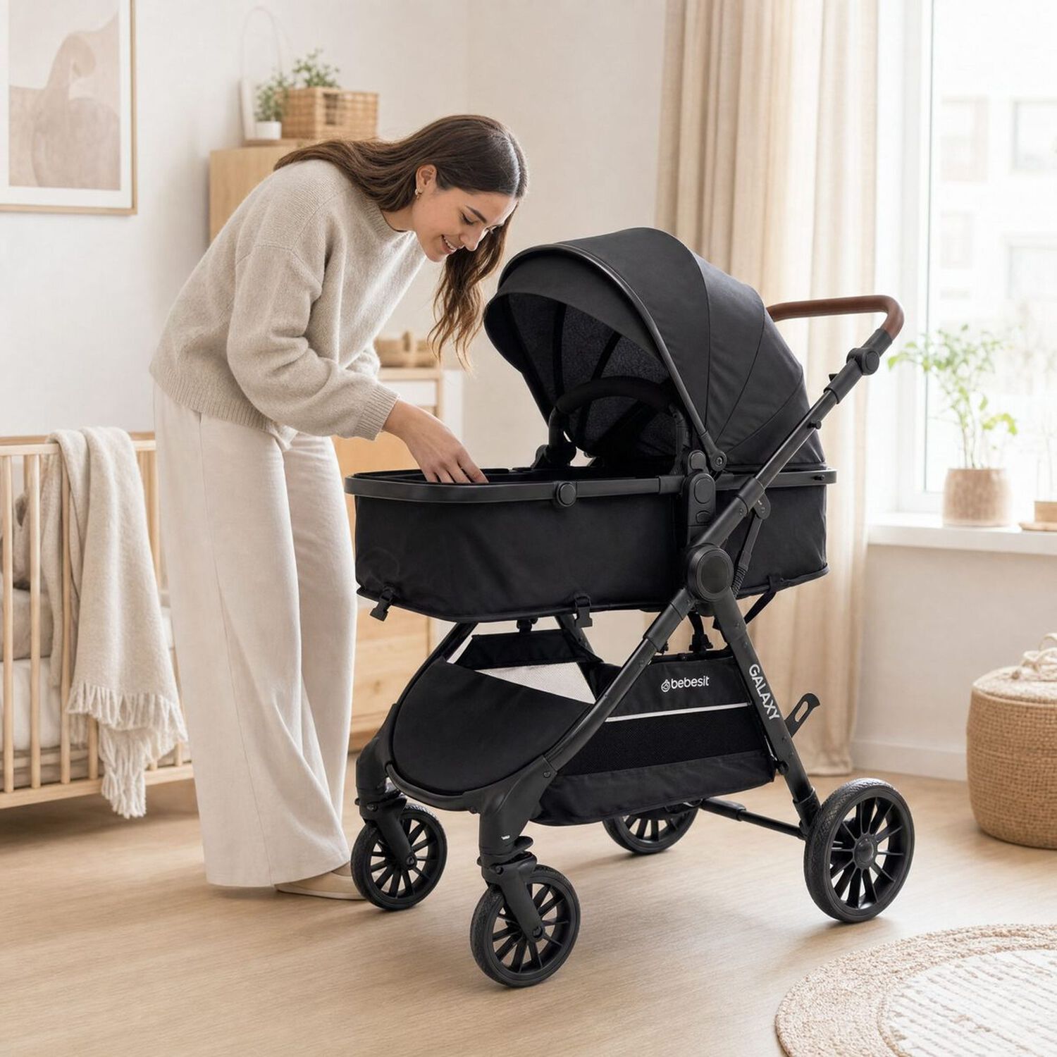 Coche Cuna Travel System Galaxy Isofix Negro image number 6.0