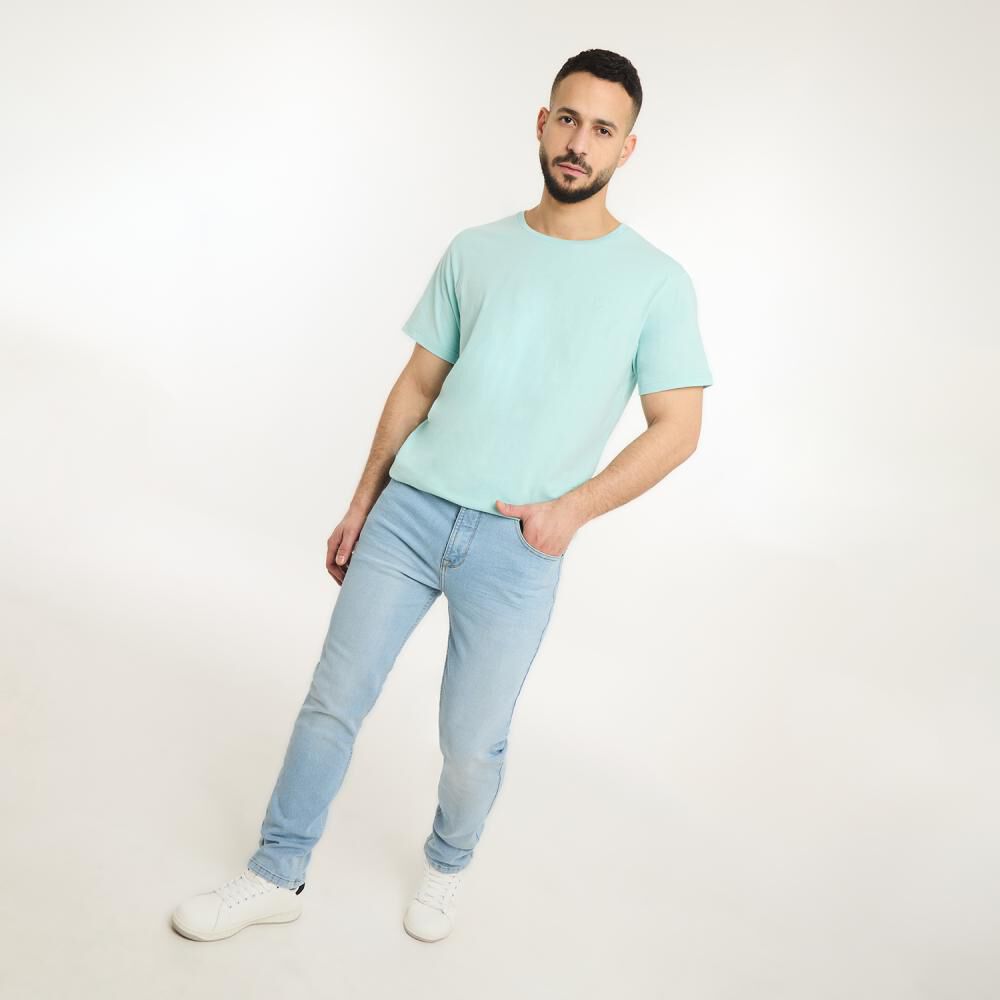 Polera B&aacute;sica Slim Manga Corta Cuello Redondo Hombre Az Black image number 1.0