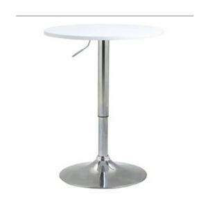Mesa De Bar Altura Regulable 60 Cm Mdf Color Blanco