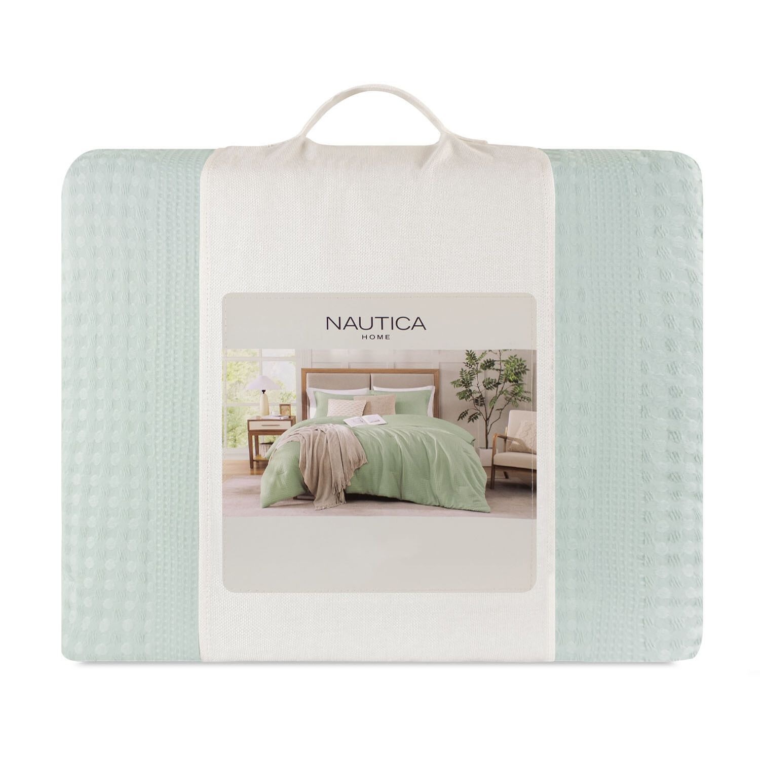 Cubrecama Queen Reversible + Fundas Nautica Home Verde Agua image number 1.0