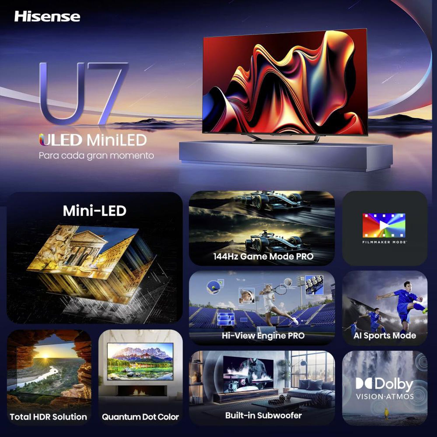 Miniled 55" Hisense 55U7N / Ultra HD 4K / Smart TV image number 6.0