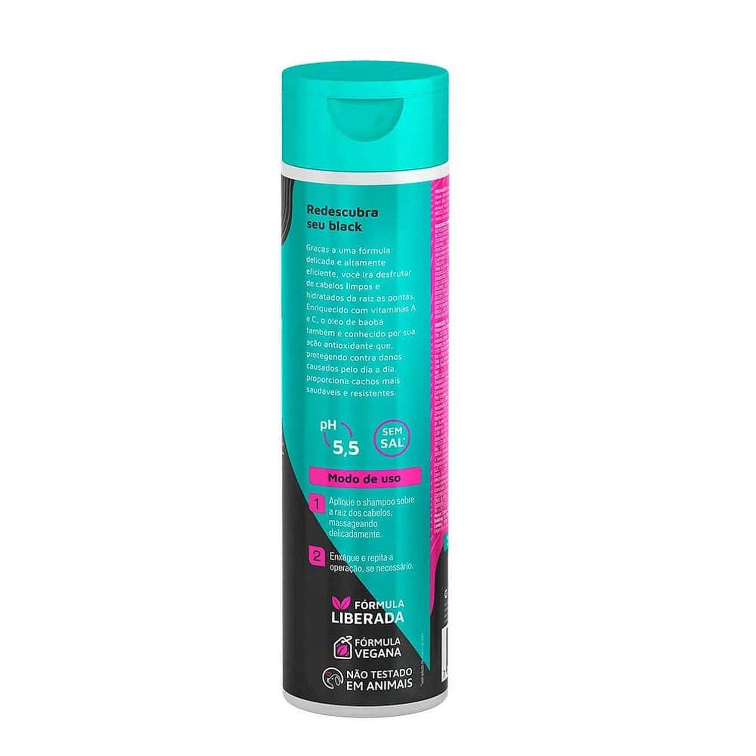 Shampoo Meus Cachos Santo Black 300ml. image number 1.0