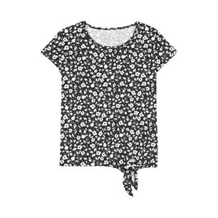Polera Print Con Amarras En Pretina Manga Corta Cuello Redondo Mujer Geeps