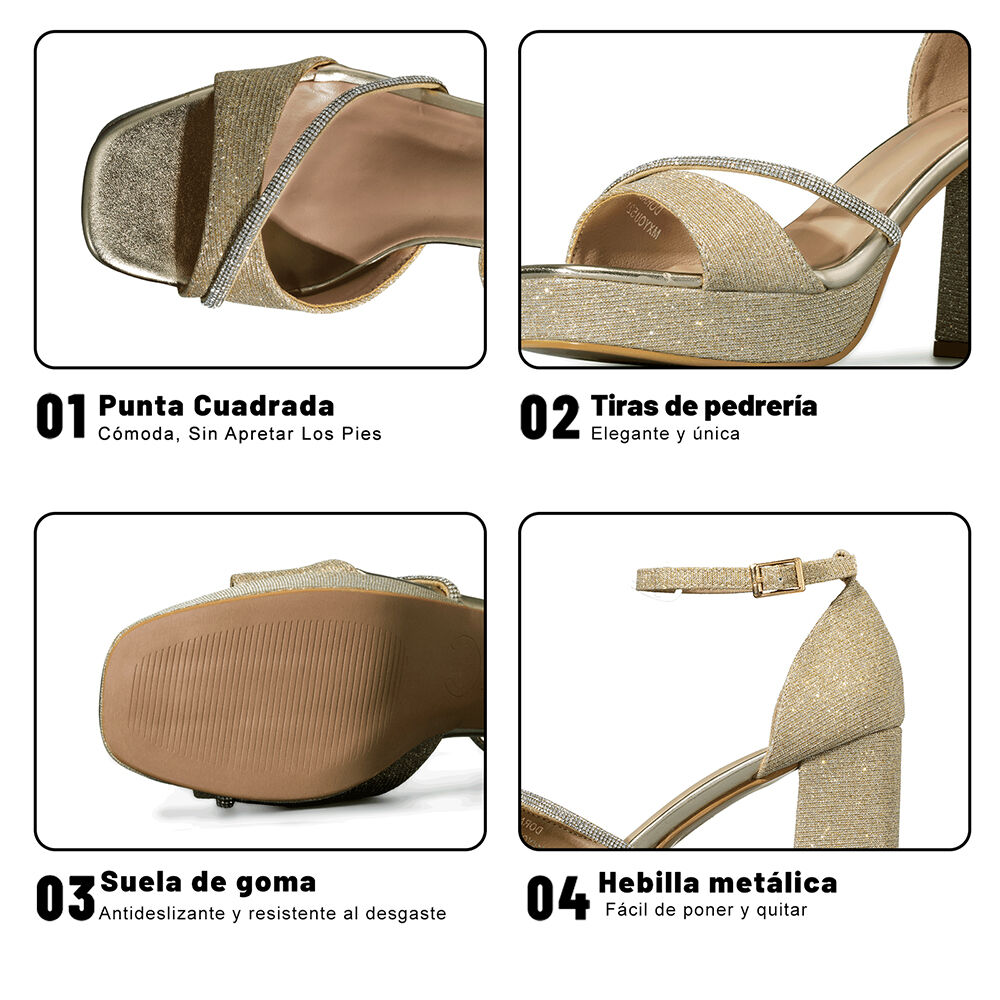 Sandalia Taco Alto Moda Mujer Weide You521 image number 7.0