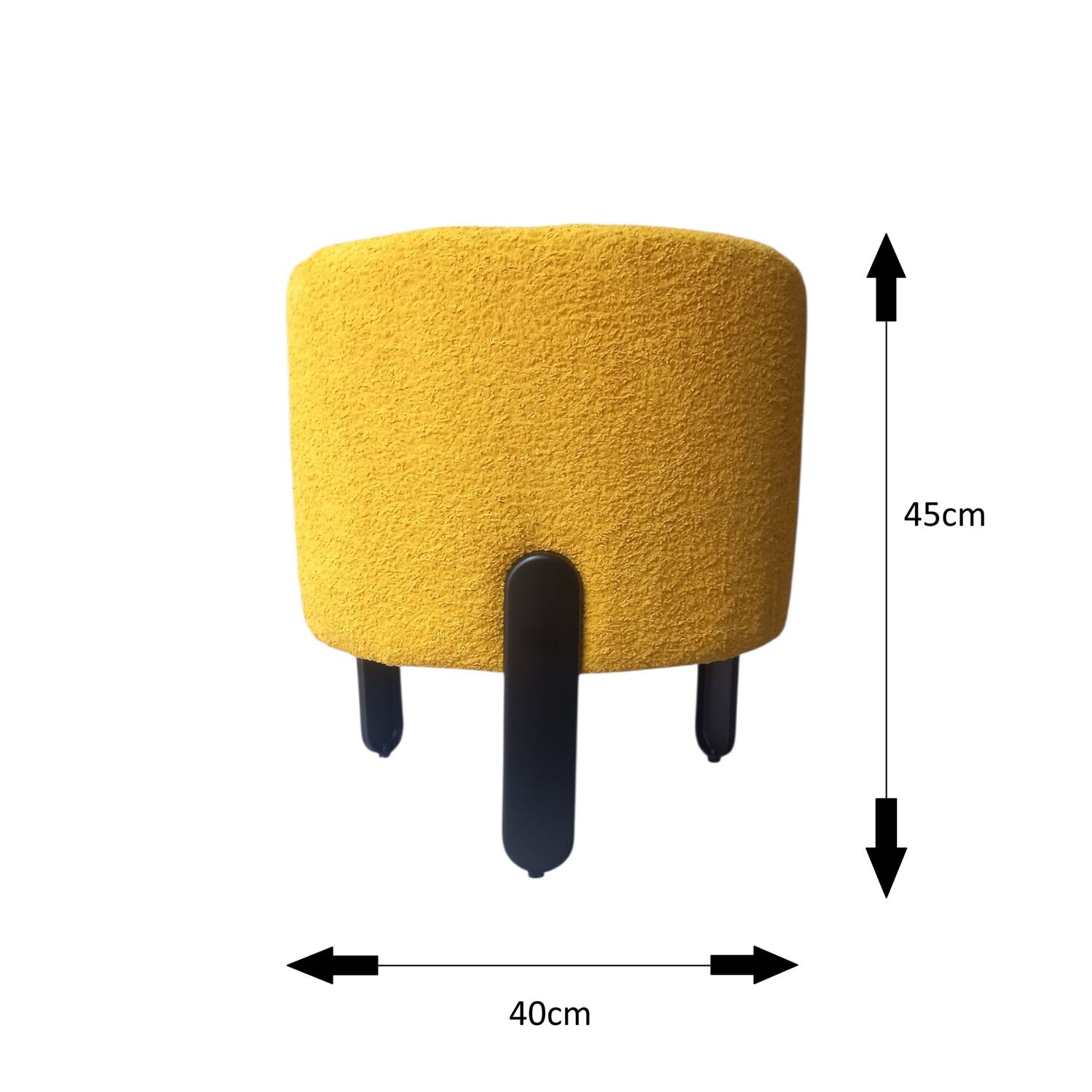 Pouf Redondo Amarillo 3 Patas 40 X 40 X 45 De Alto image number 2.0