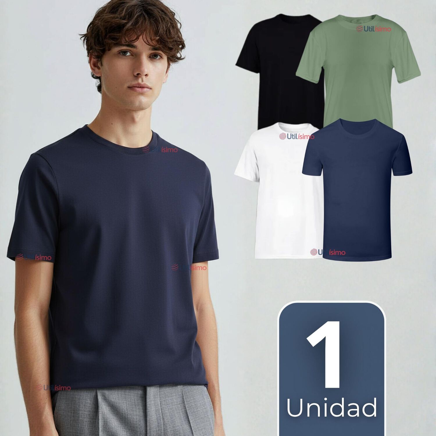 Camiseta Polera 100% Bamb&uacute; B&aacute;sica Lisa El&aacute;stica Hombre Colores Surtidos image number 0.0