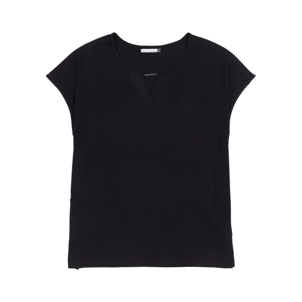 Polera Lisa Manga Corta Cuello V Mujer Lesage image number 0.0