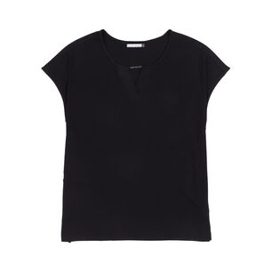 Polera Lisa Manga Corta Cuello V Mujer Lesage