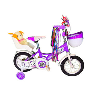 Bicicleta Aro 12 Infantil Con Peluchero Lila Fnsx
