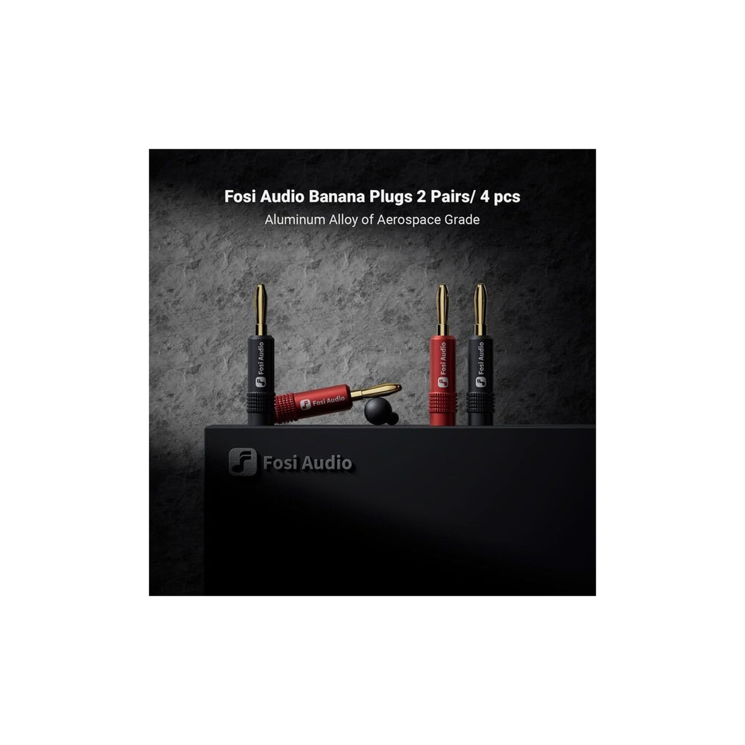 Conectores Bananas Hifi Fosi Audio - 2 Pares / 4 Pcs image number 1.0