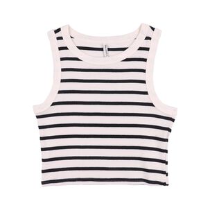 Polera Crop Rayas Sin Mangas Cuello Redondo Mujer Freedom