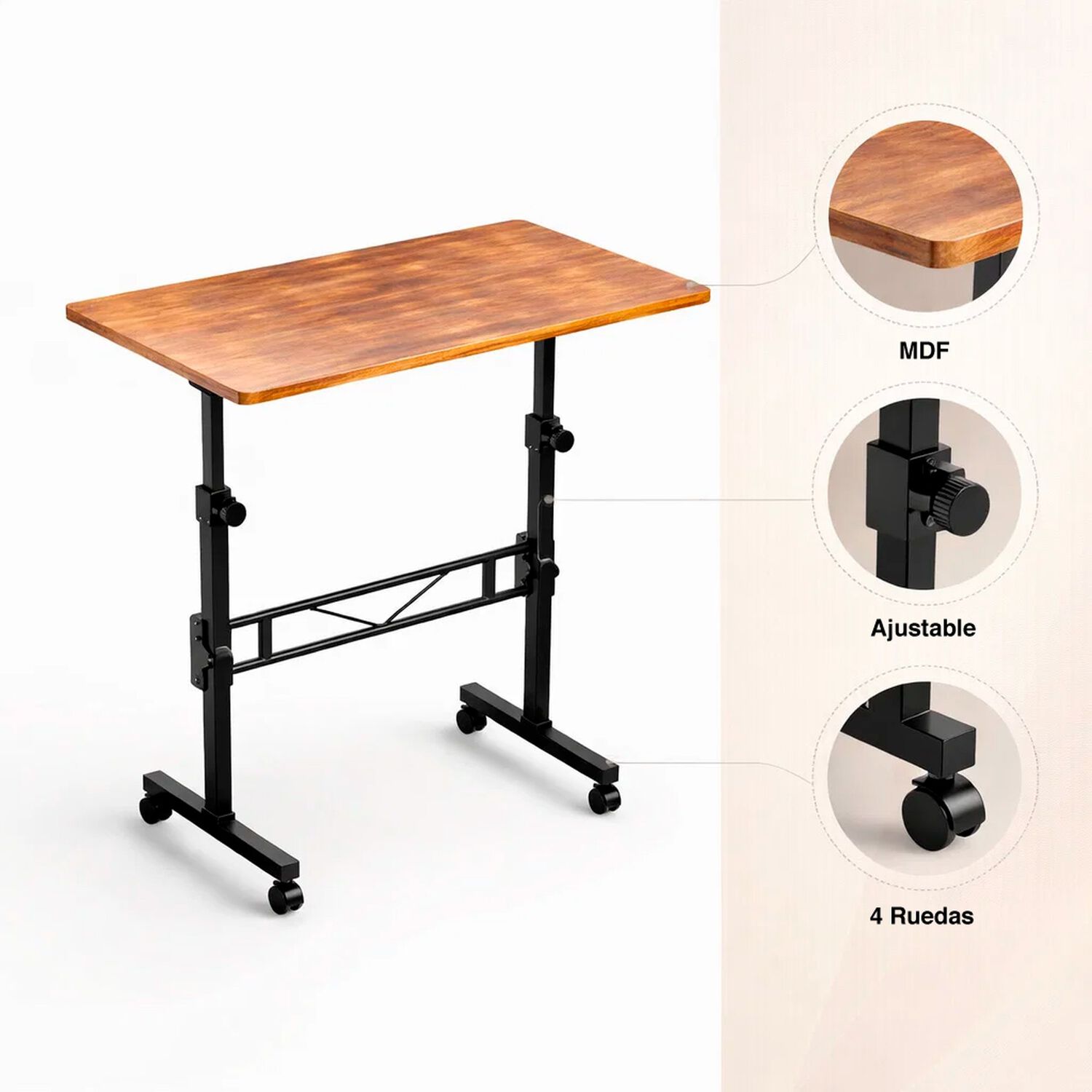 Mesa Escritorio Ajustable Vinna 80x40x74 image number 4.0