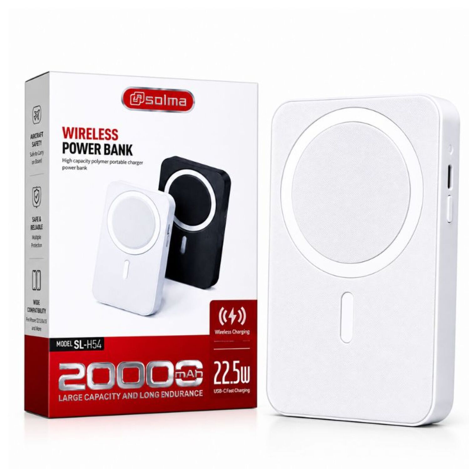 Cargador Inal&aacute;mbrico 20000 Mah Magn&eacute;tico Color Variado Solma image number 0.0