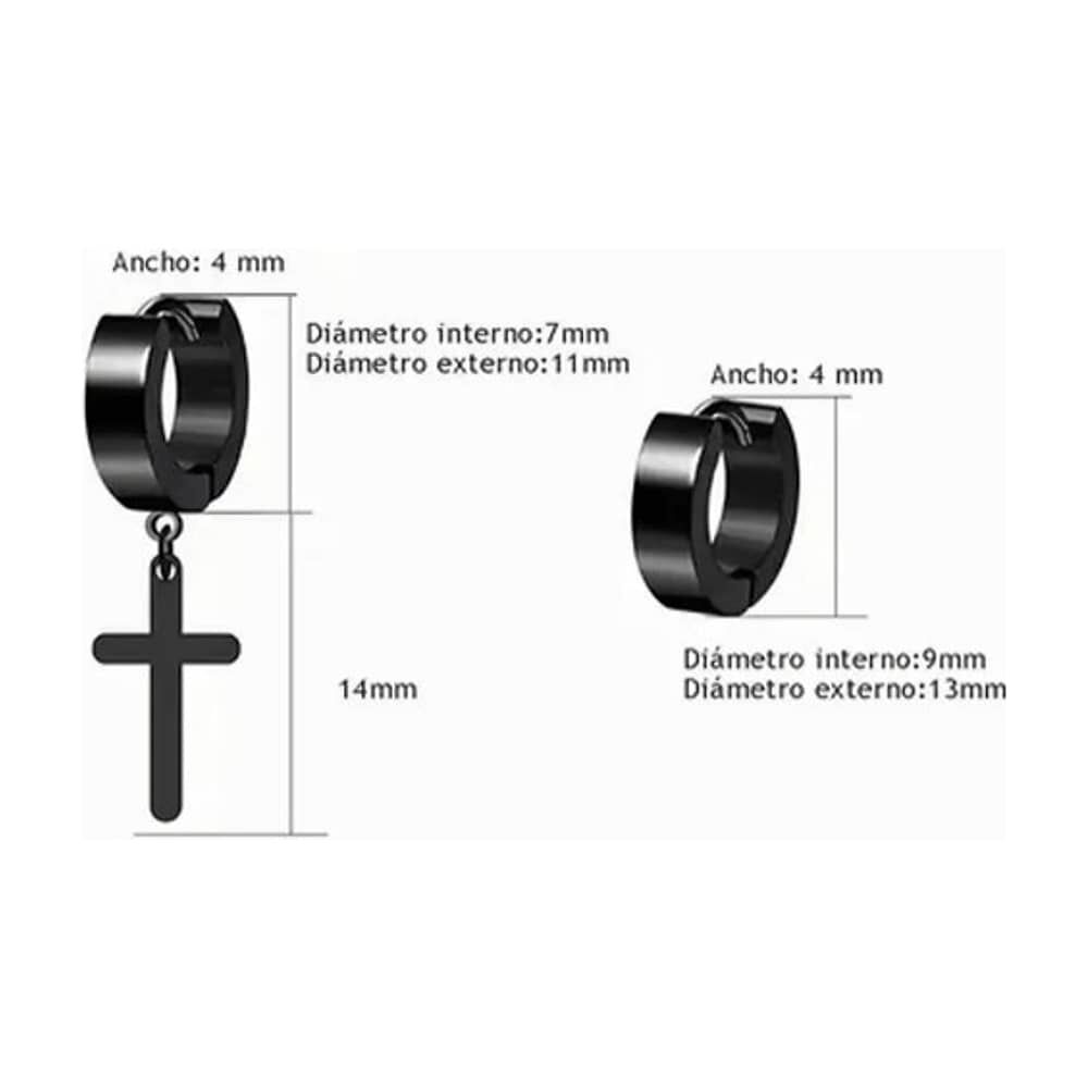 Pack 8 Pares Aretes Hombre Con Piercing, Arracadas Hombre image number 1.0