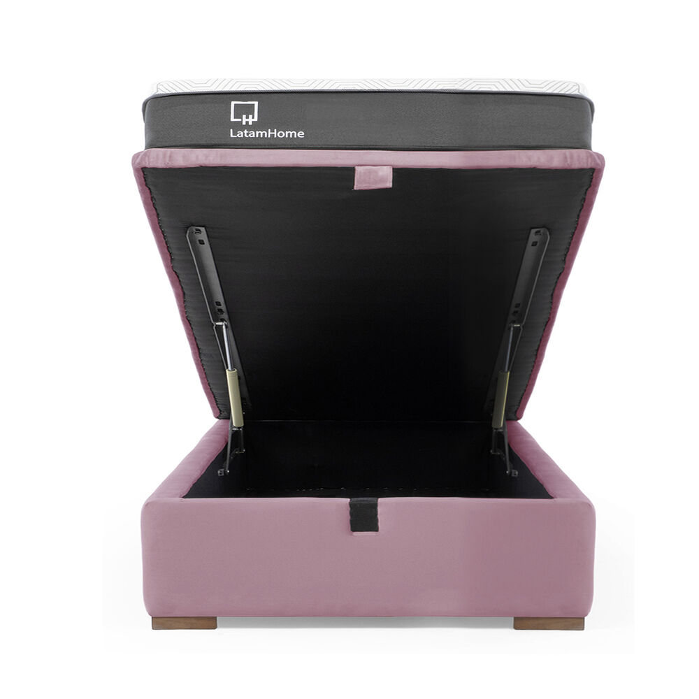 Cama Funcional Boxet Full 1.35 Mt Colchon Resortes New Top Funda Lavable Palo Rosa image number 1.0