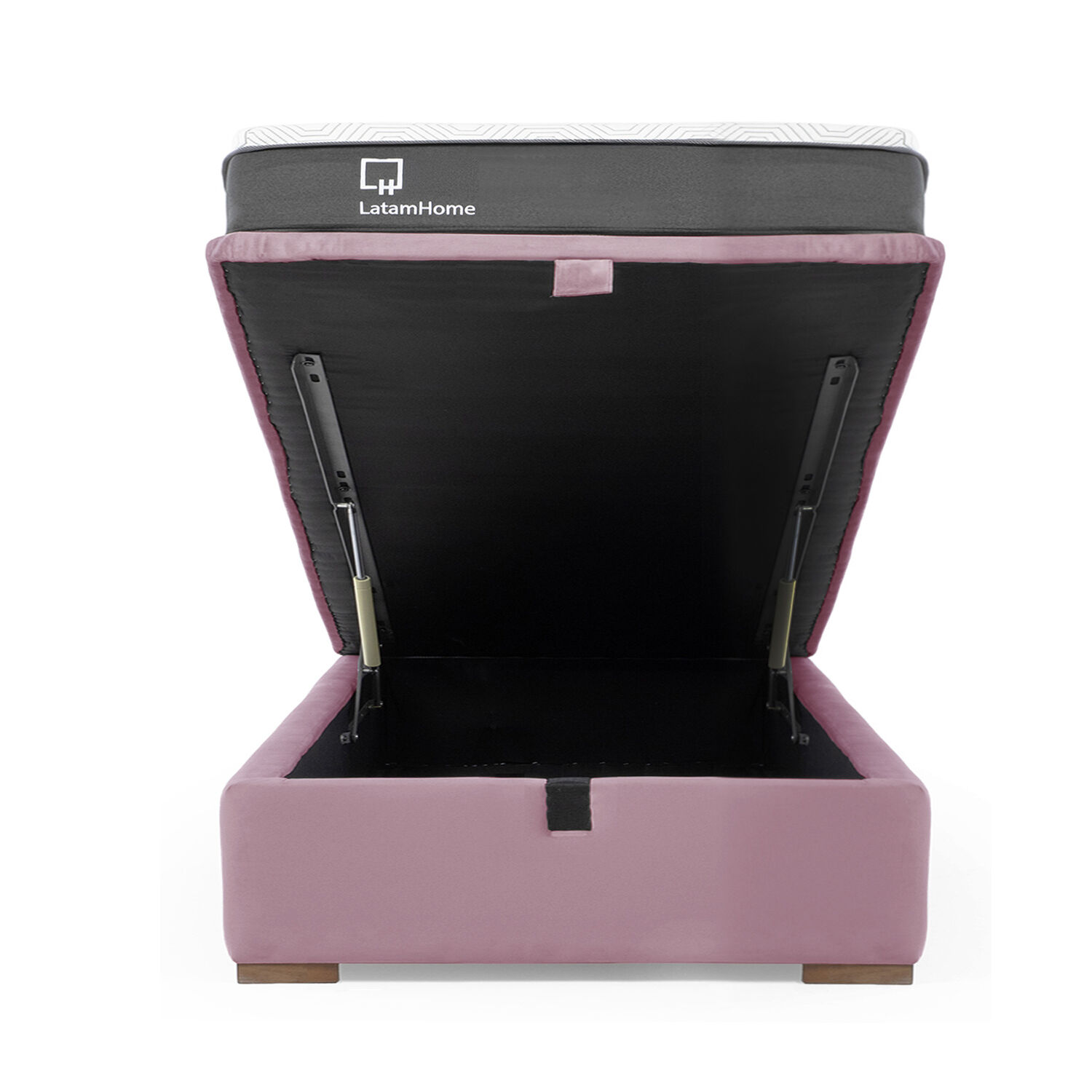 Cama Funcional Boxet Full 1.35 Mt Colchon Resortes New Top Funda Lavable Palo Rosa image number 1.0