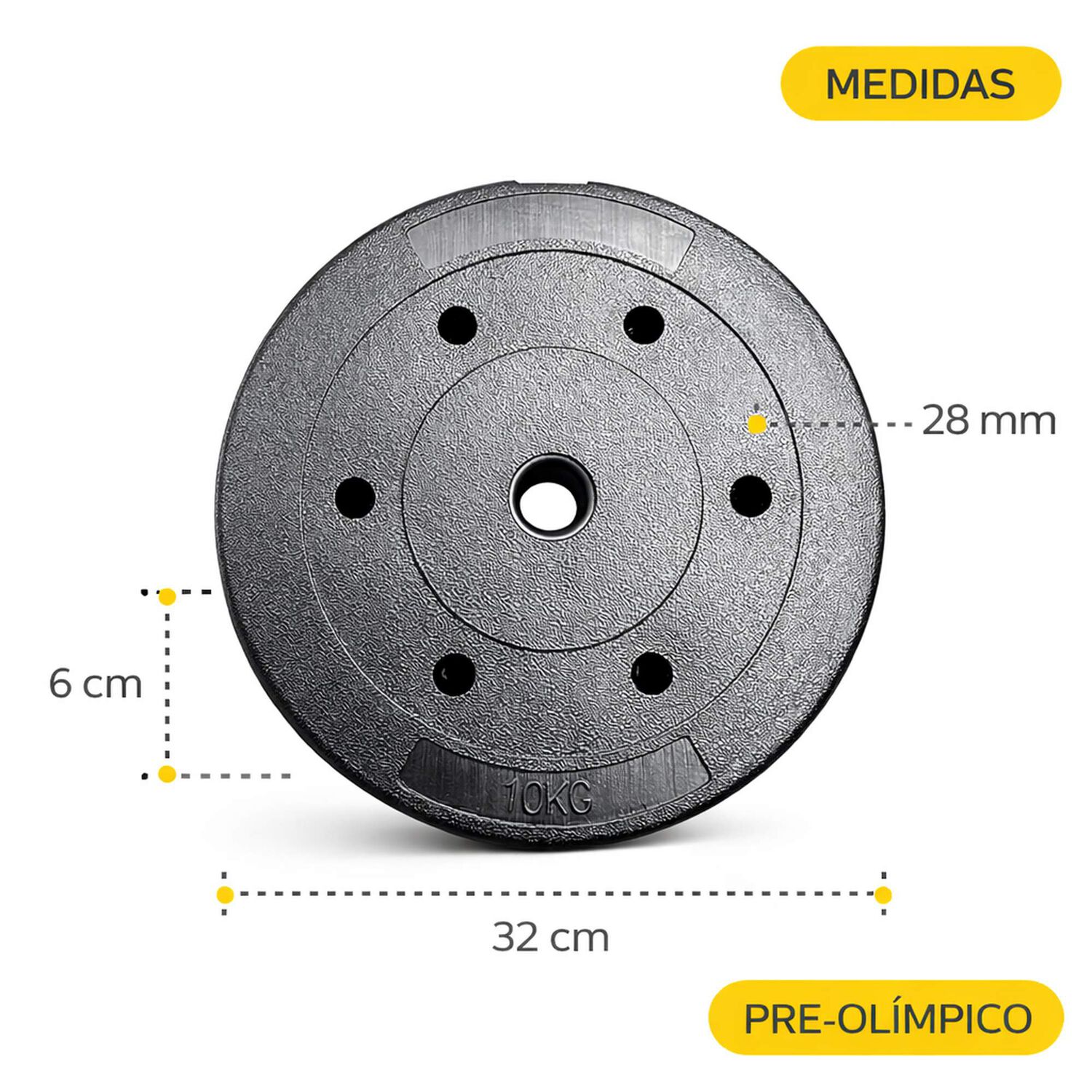Set 2 Discos Pvc Preol&iacute;mpicos 10kg X 2 image number 5.0