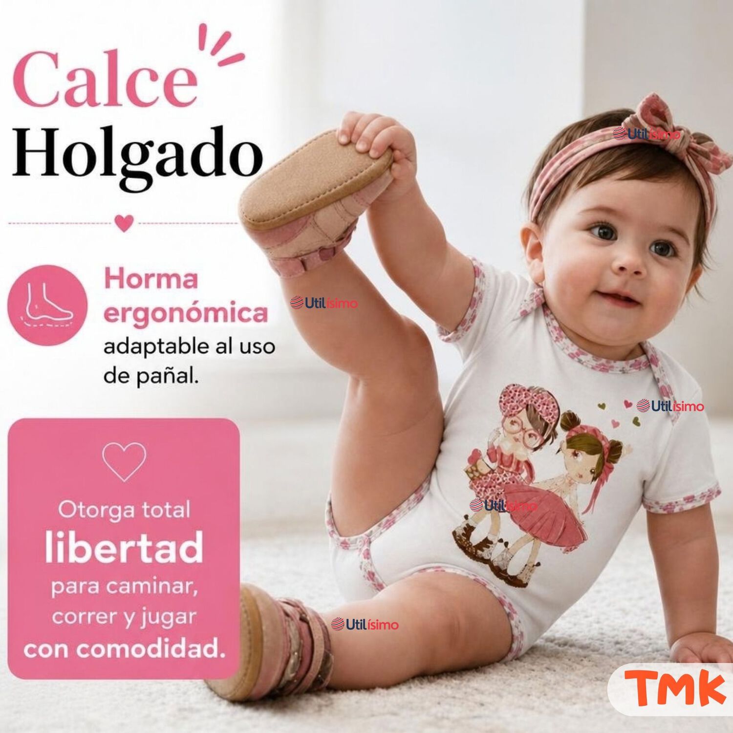 Pack 5 Bodys Manga Corta 100% Algod&oacute;n Tedmimak Ni&ntilde;a Sweet Girl image number 6.0