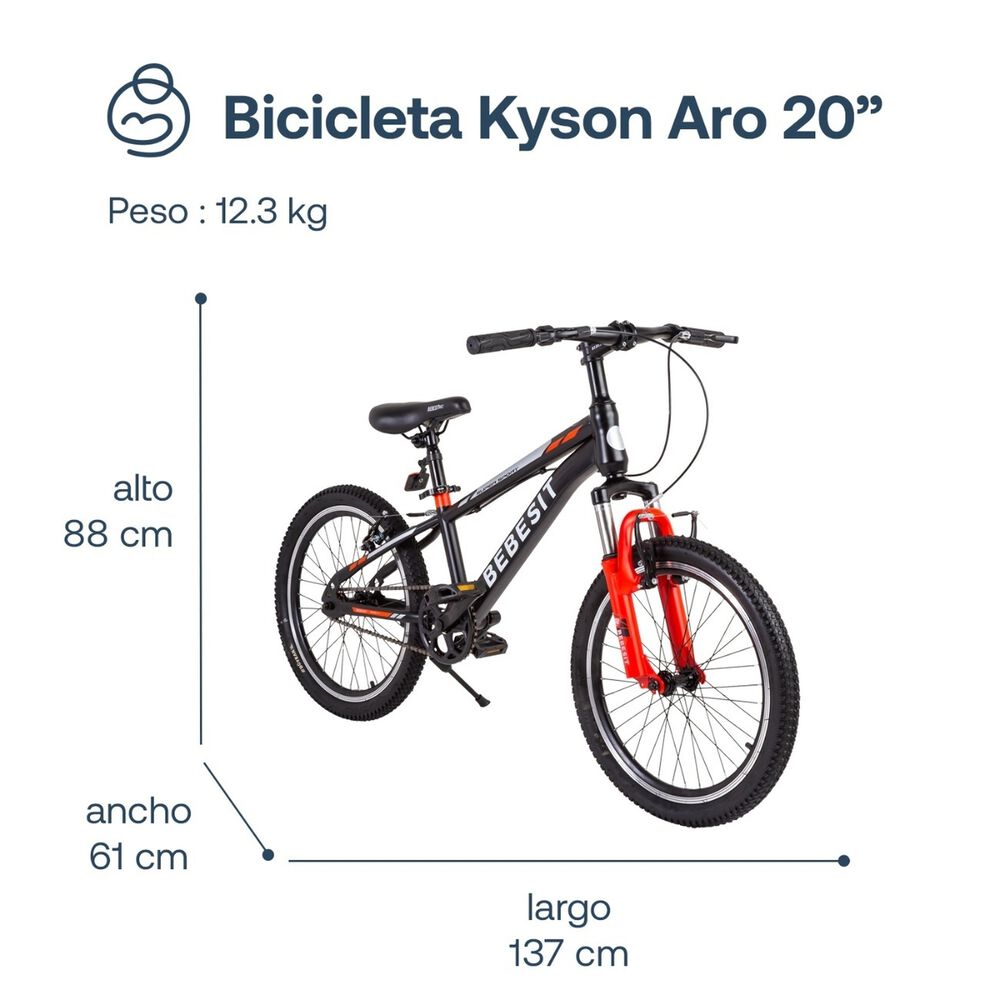 Bicicleta Infantil Kyson Aro 20 Roja Bebesit image number 6.0