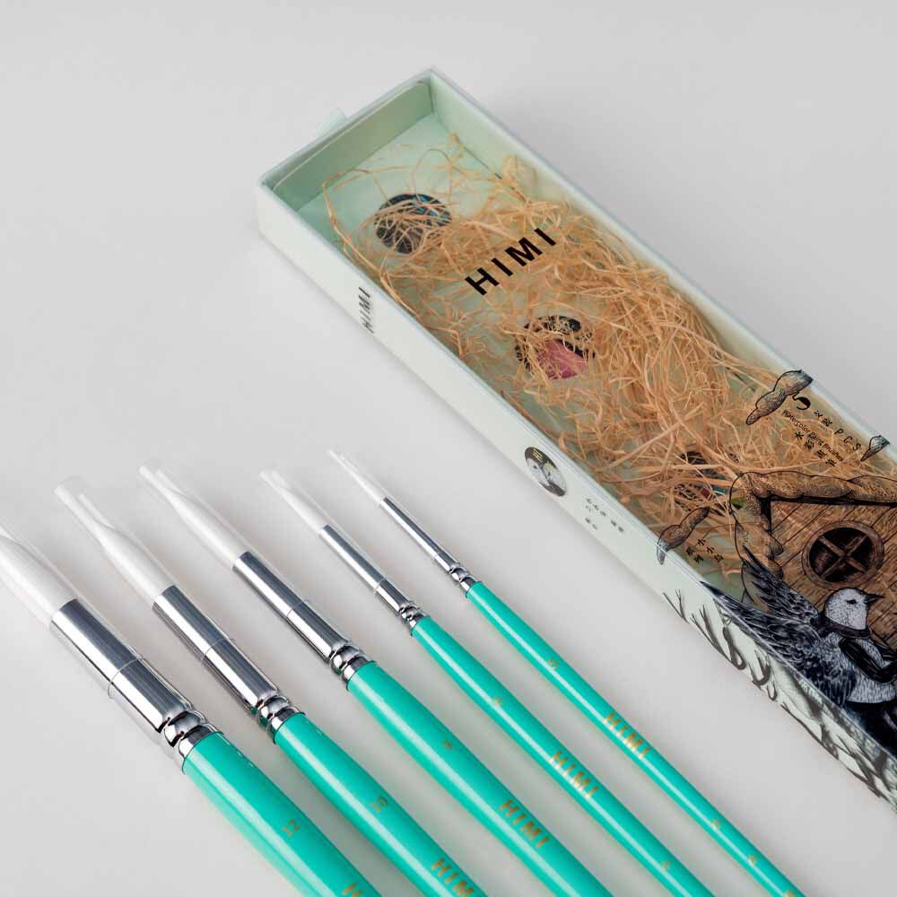 Himi - Miya Little Bird Set De 5 Pinceles Acuarela Verde image number 3.0