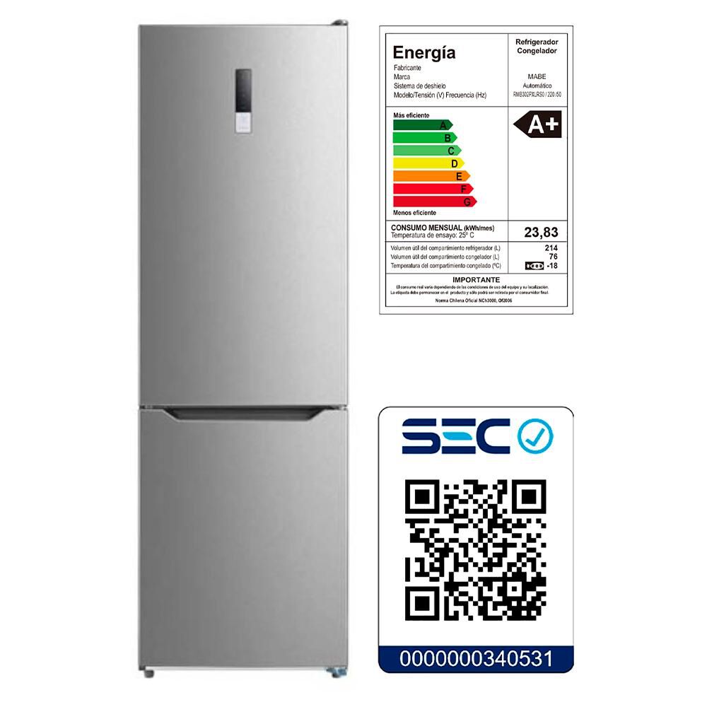 Refrigerador Bottom Freezer Mabe RMB302PXLRS0 / No Frost / 290 Litros / A+ image number 7.0