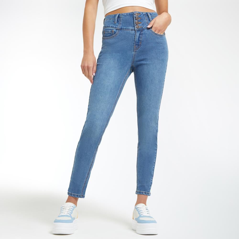 Jeans Pretina Alta Con Botones Frontales Sculpture Mujer Freedom image number 0.0