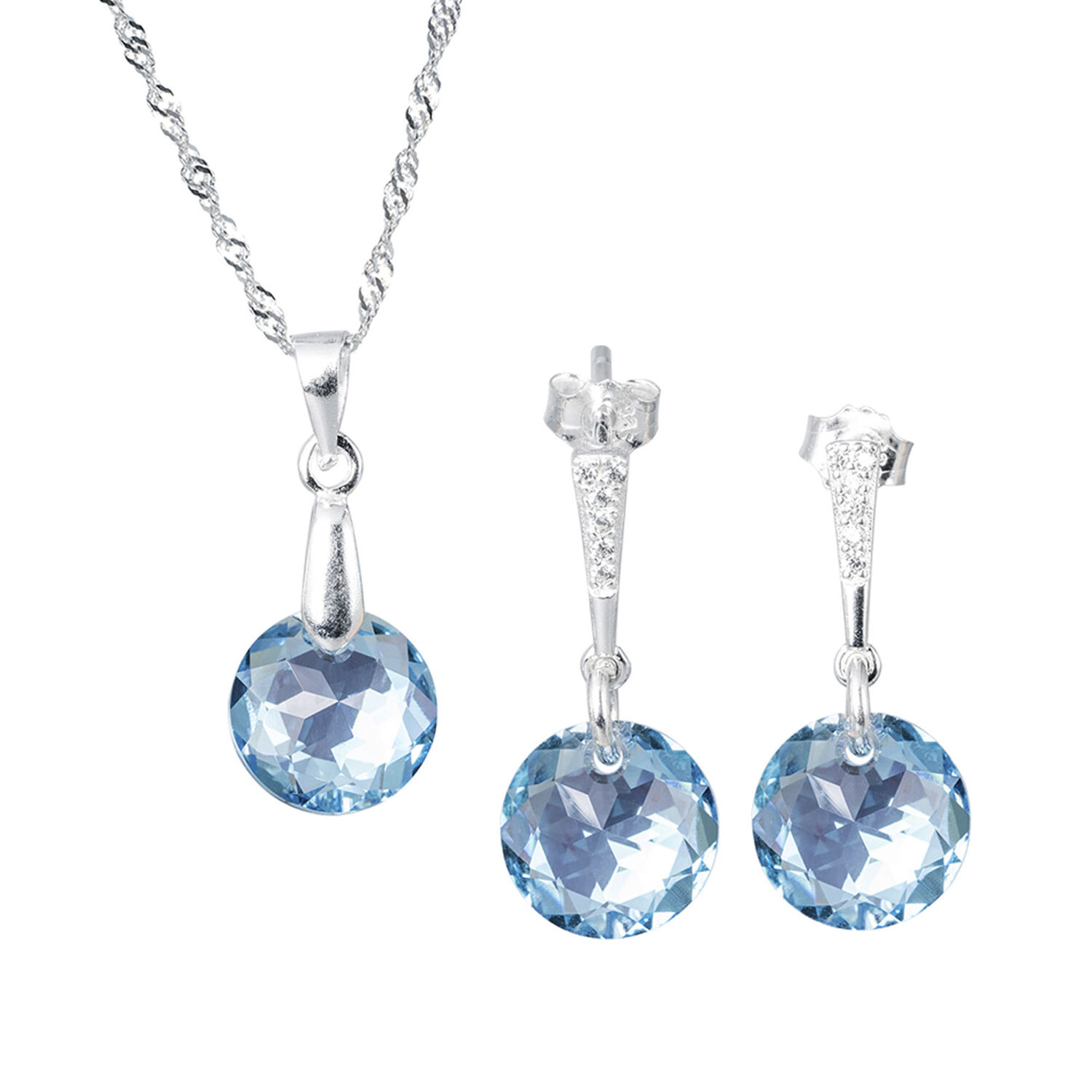 Conjunto Gracia Cristales Genuinos Aquamarine image number 0.0