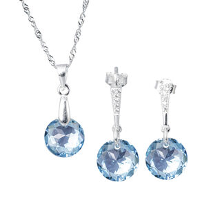 Conjunto Gracia Cristales Genuinos Aquamarine