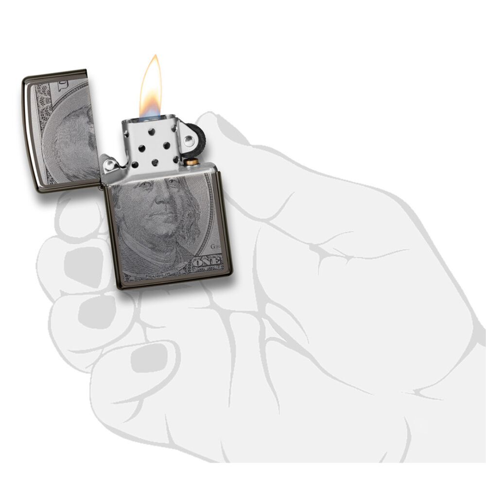 Encendedor Zippo Currency Dolar Design Plateado Zp49025 image number 5.0