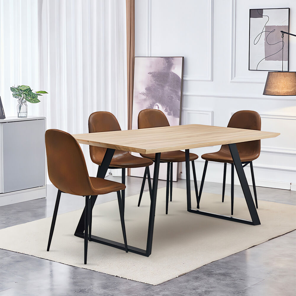 Comedor Soho Mesa 80x75x150 6 Sillas Pu Negro image number 5.0