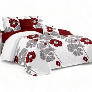 Juego De Sabanas + Cubrecama King + 2 Funda De Almohada Cobertor Verano Qs-5