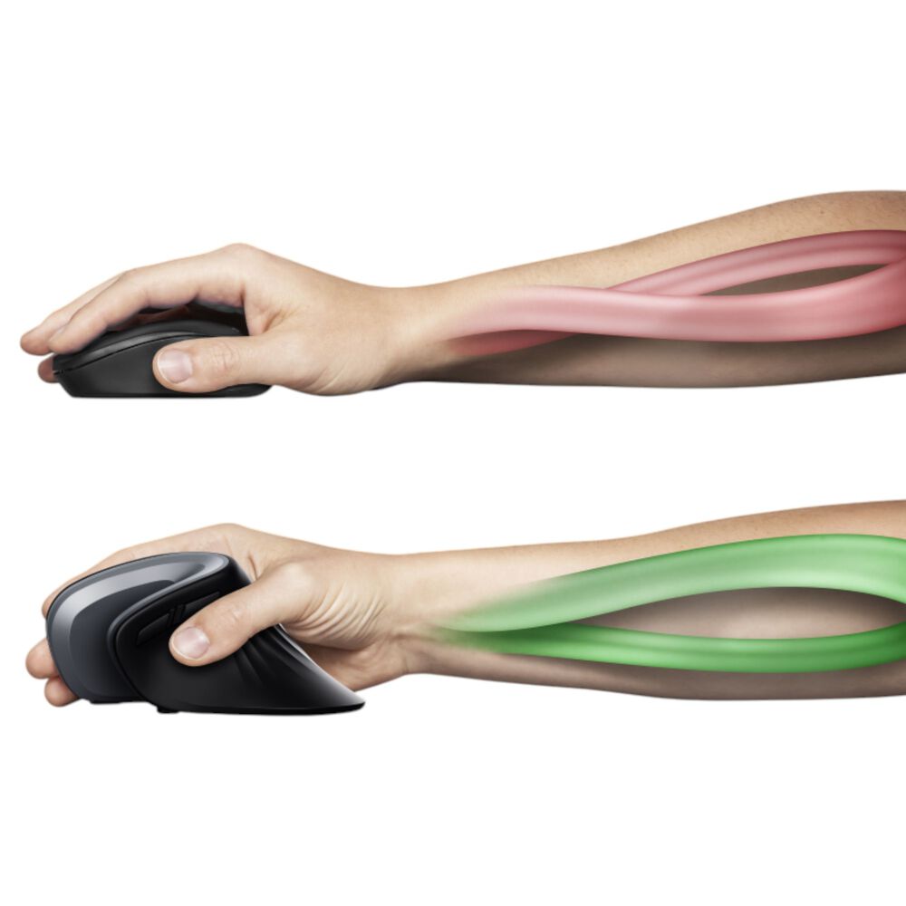 Mouse Vertical Inal&aacute;mbrico Ergon&oacute;mico Trust Verro Black 2g image number 6.0