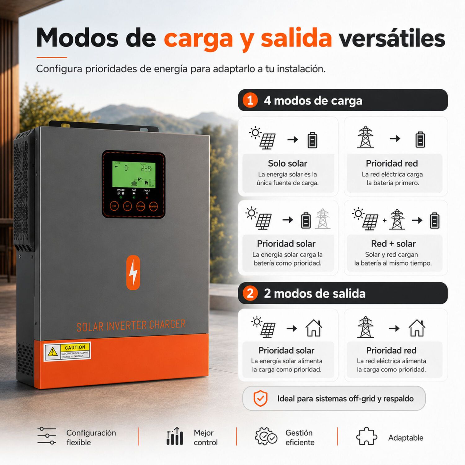 Inversor Solar H&iacute;brido Powmr 3000w 24v | Mppt 400v Onda Pura image number 2.0