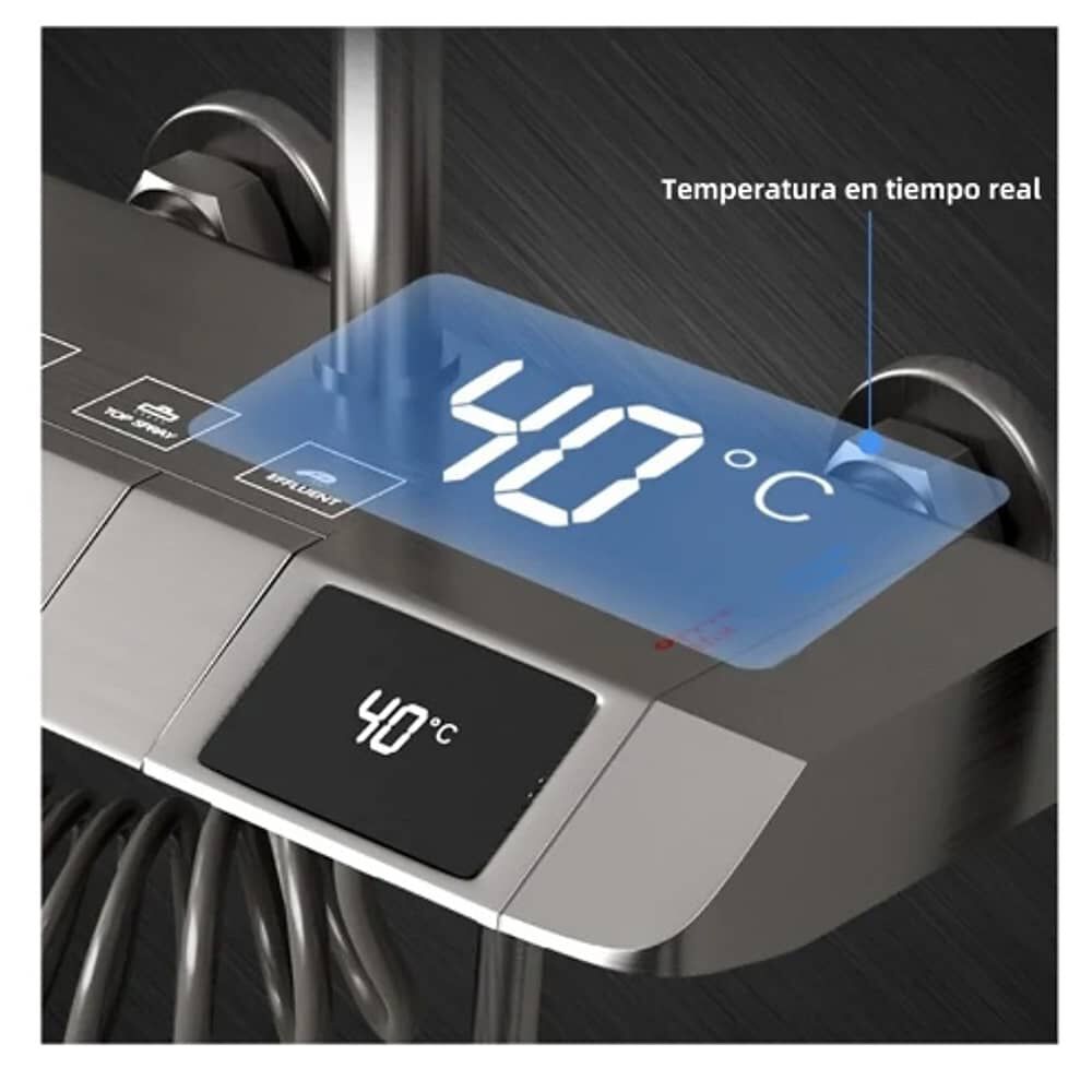 Ducha Columna Moderna 4 Funciones Llave Botones Digital image number 4.0