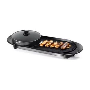 Parrilla El&eacute;ctrica 2x1 Con Doble Sart&eacute;n Y Doble Control