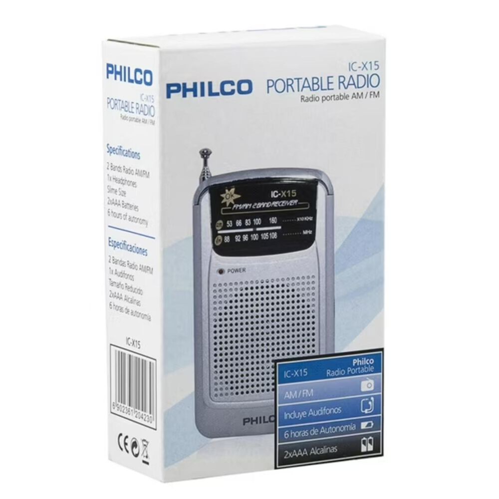 Radio Portatil A Pilas Con Audifonos Fm Am Ricx15 image number 2.0