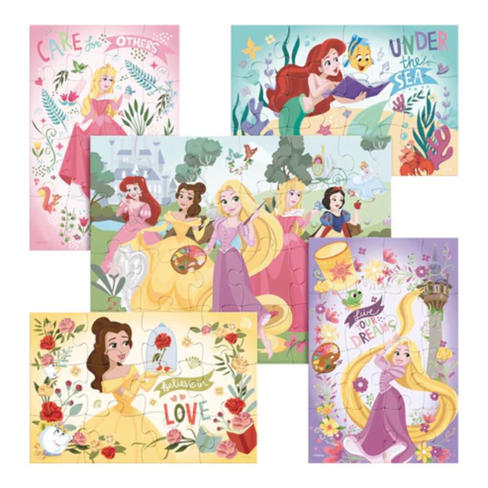 Juego De Mesa Disney Puzzle 5 En 1 Princesas image number 1.0