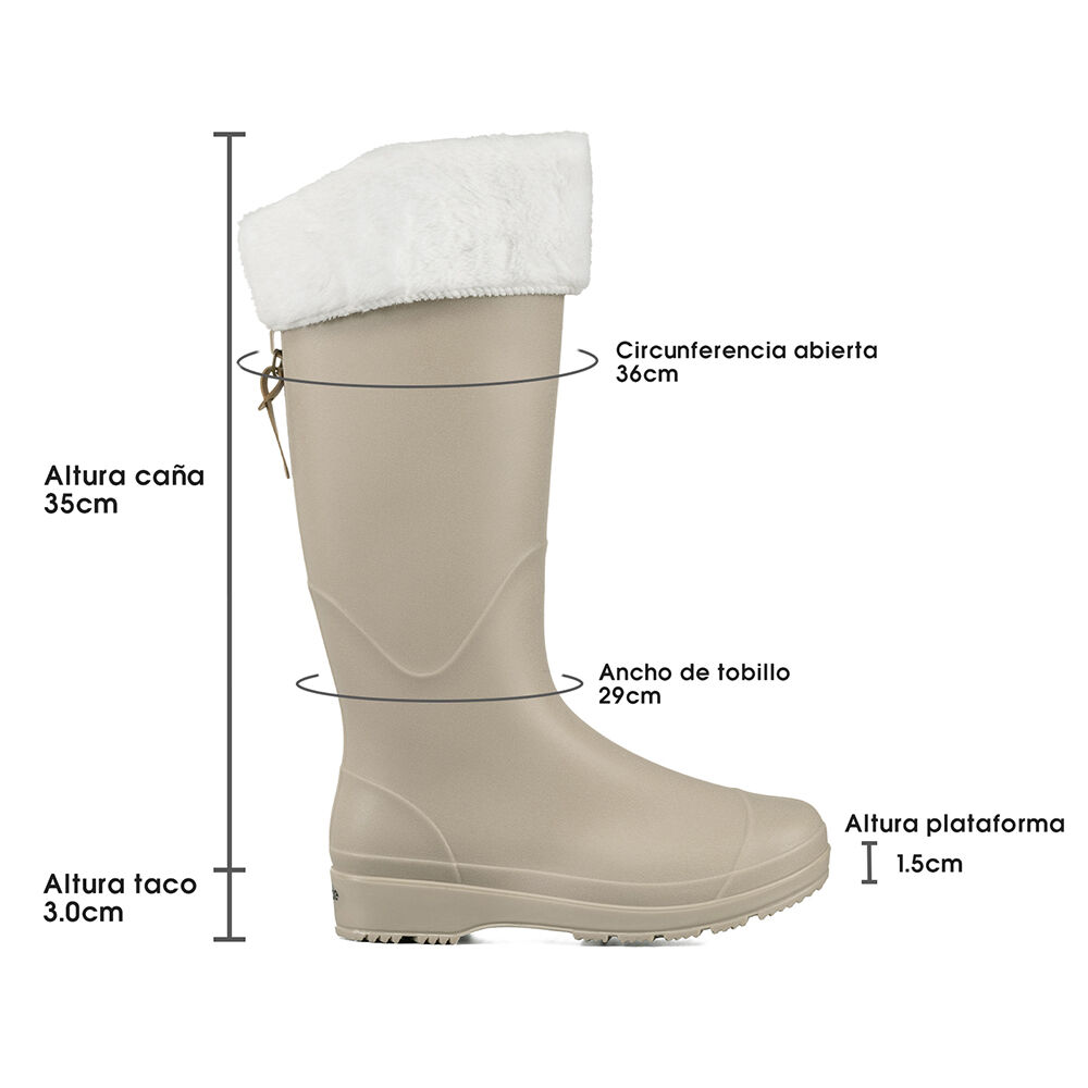 Bota De Agua Mujer Pvc Impermeable Casual Comodo Weide Gh160 image number 5.0
