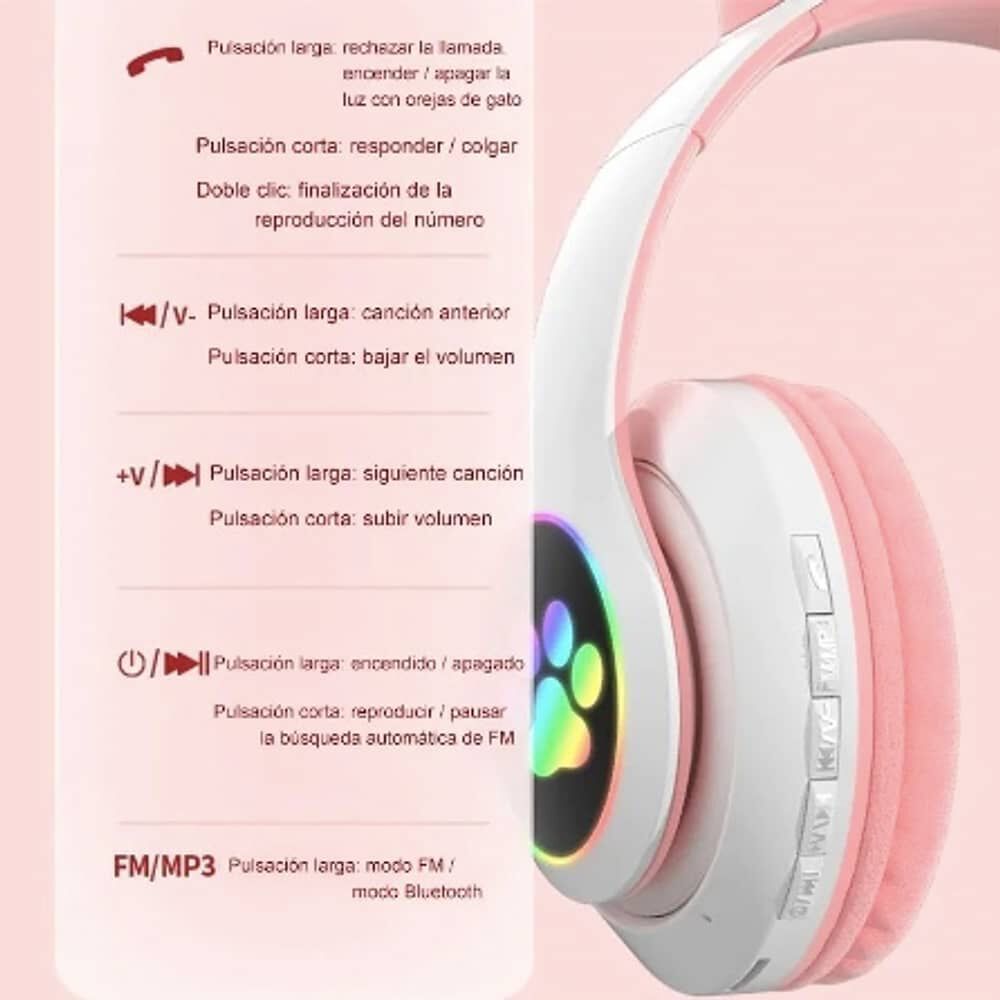 Aud&iacute;fonos Gamer Blancos Con Luz Led image number 3.0