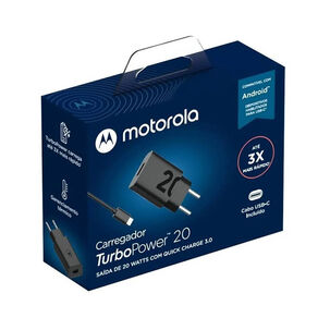 Cargador Motorola Turbo Power 20w Cable Usb A 1m Negro
