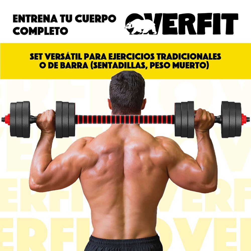 Set Mancuernas Y Barra Unibles 20kg Fitness Pesas Ajustables image number 5.0