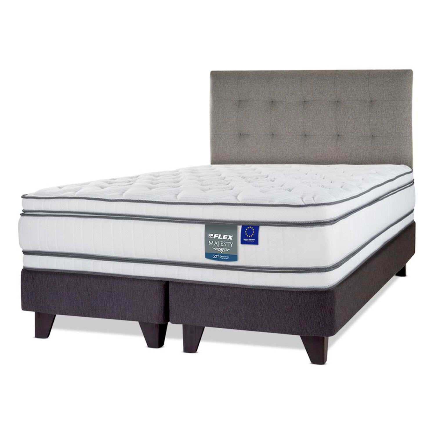 Cama Europea Flex Majesty / King / Base Dividida + Respaldo image number 1.0