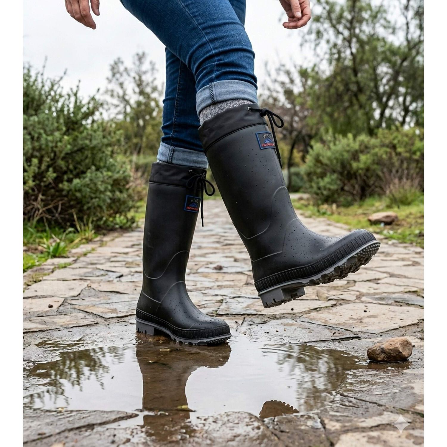 Bota De Agua Con Polar Namaka Negro Uns image number 5.0