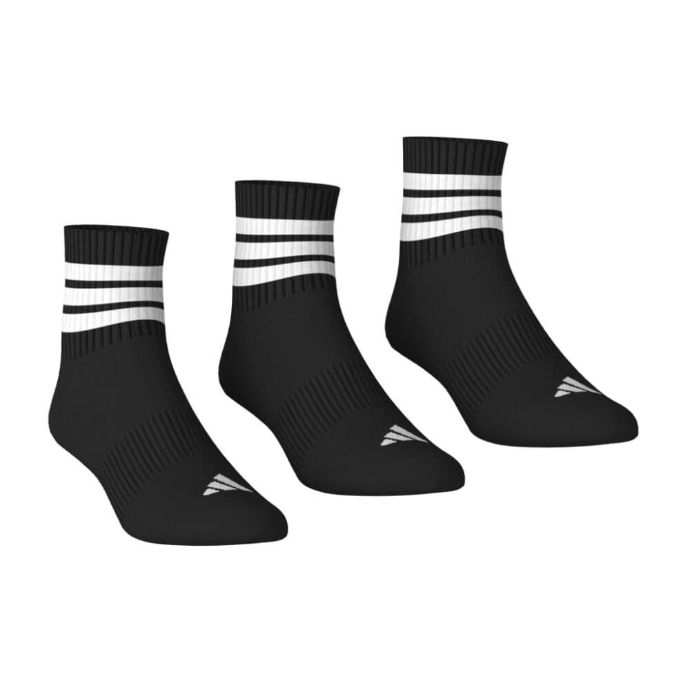 Calcetines Deportivos De Media Ca&ntilde;a Con Acolchado 3 Stripes (3 Pares) Adidas image number 2.0