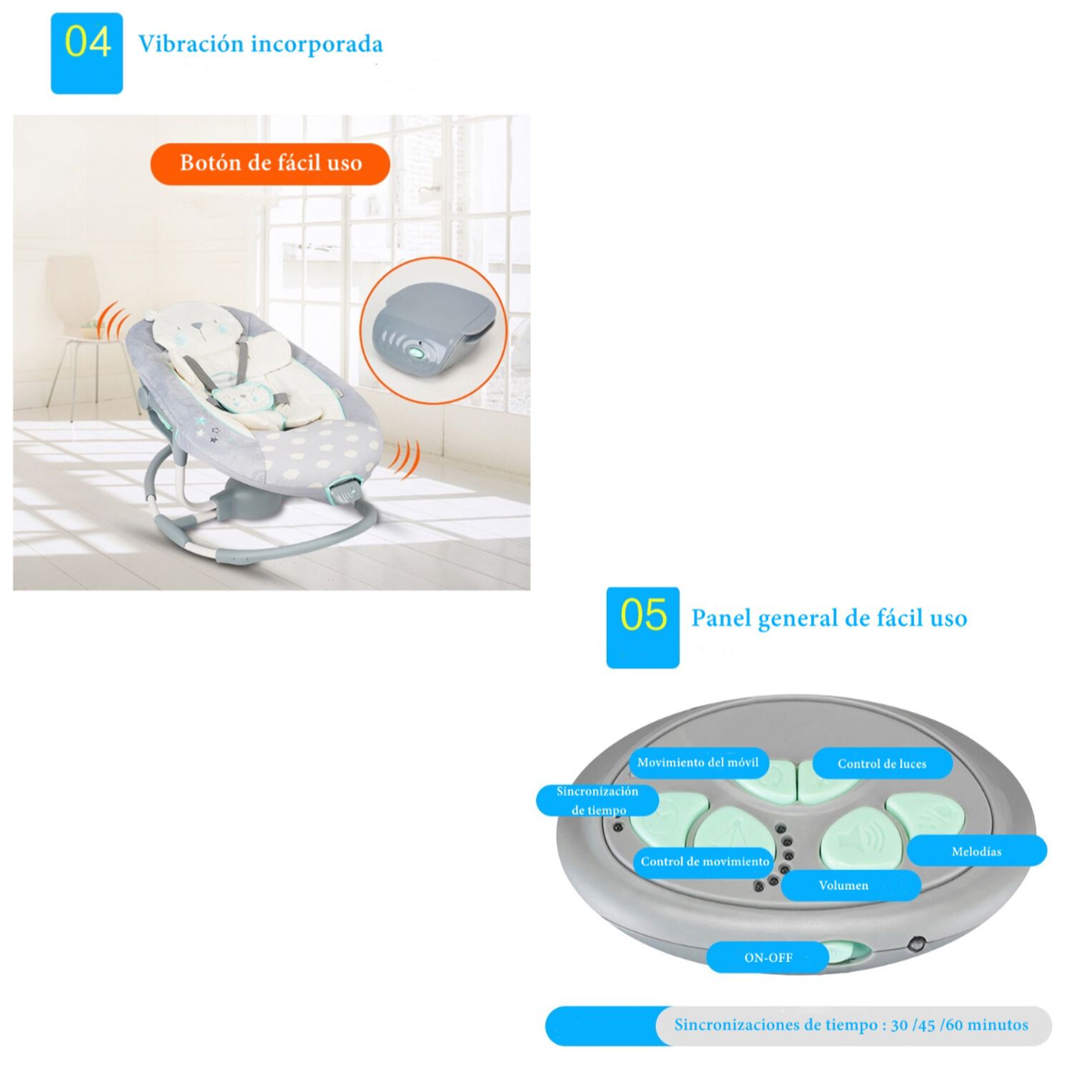 Columpio Mecedora Electrico 360&deg; Ingenuity Lubabycas image number 5.0