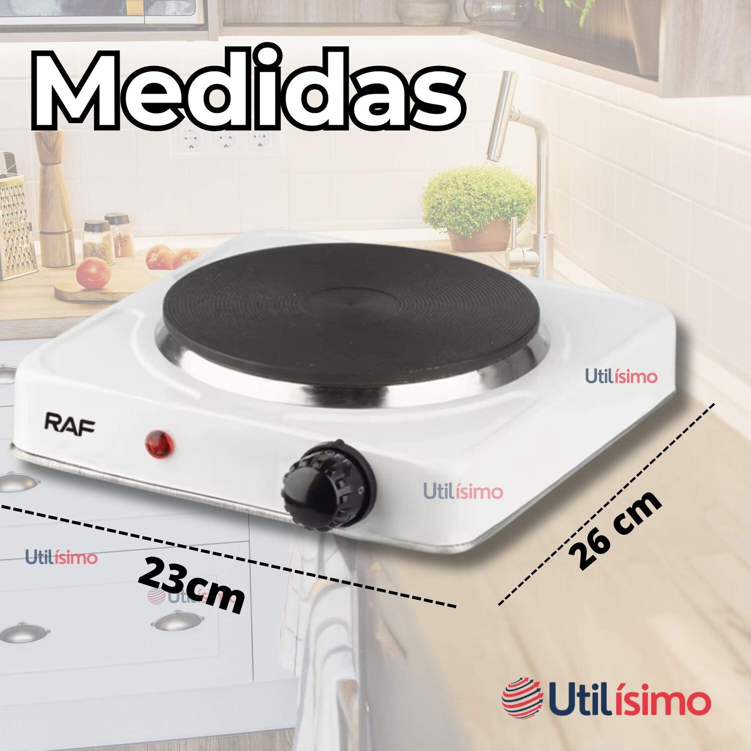 Cocina El&eacute;ctrica Port&aacute;til 1 Plato 1000w De Potencia Blanco image number 2.0