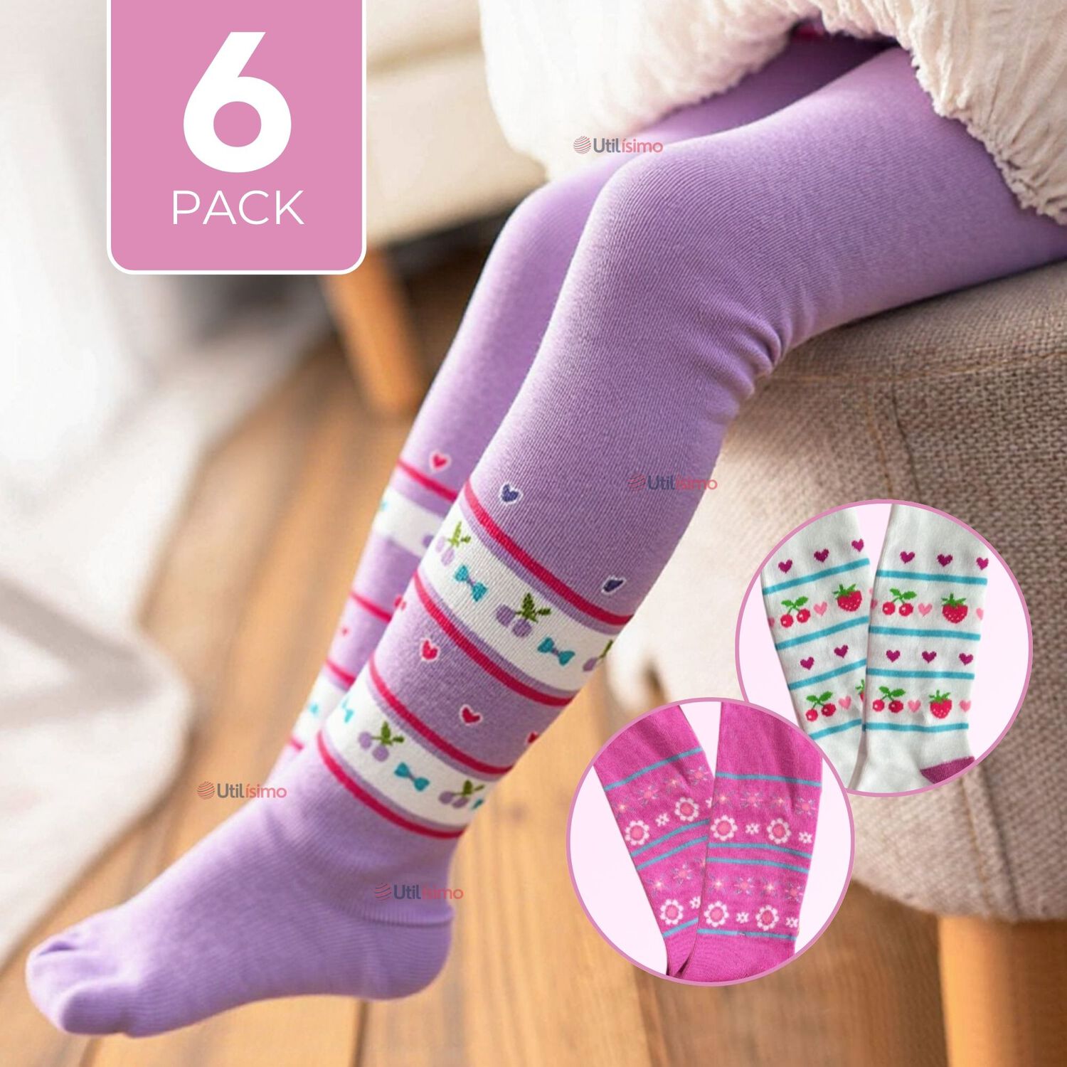 Pack 6 Pantys Algod&oacute;n Primera Capa Surtidos Ballerina Ni&ntilde;a image number 0.0